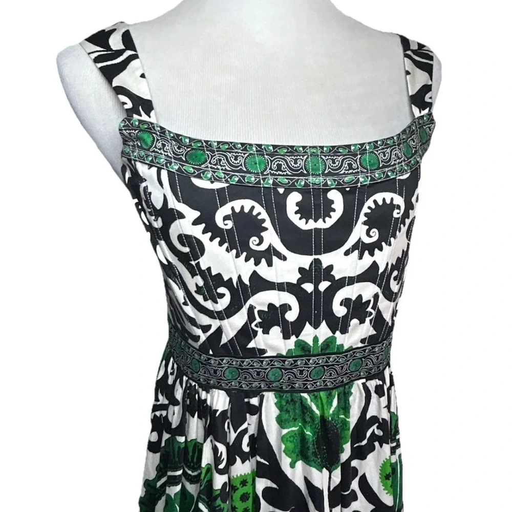 Alice & Olivia Bustier Boned Corset Maxi Dress “Guinevere” green & black size 14 - Picture 15 of 16
